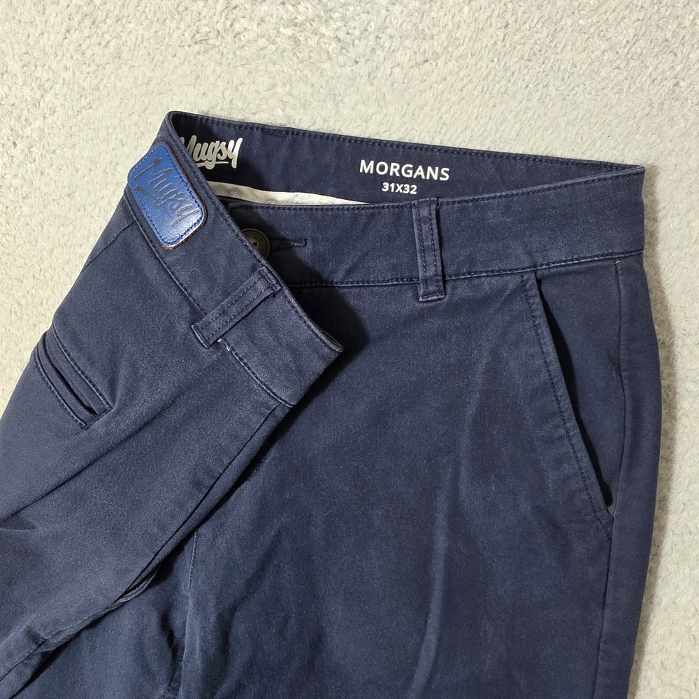 Mugsy‎ Morgans Chino Pants Mens 31x32 Navy Blue Stretch K6PNNV